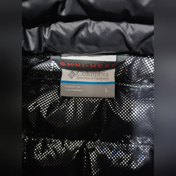 Columbia Black Men's Voodoo Falls 590 Turbodown Vest In Large OmniHeat, Like New - Picture 4 of 7